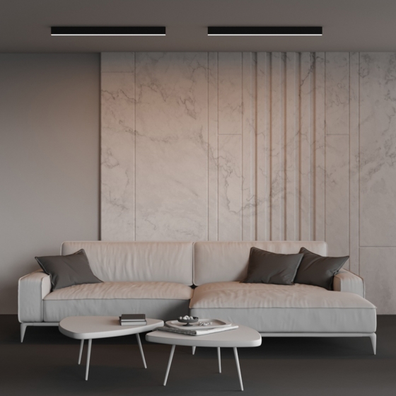 Линейный светильник накладной черный 100 см 5