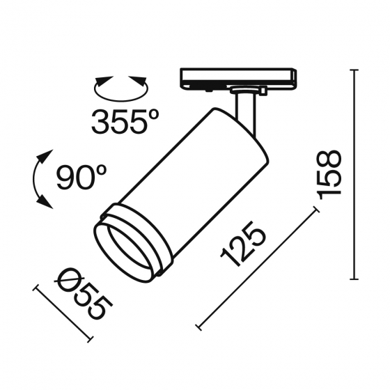 Трековый светильник Focus Zoom черный 2