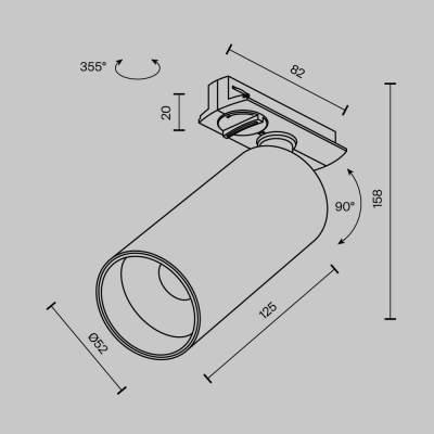 Трековый светильник Focus LED Unity черный 24