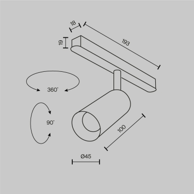 Трековый светильник Focus LED черный 8