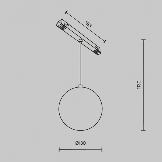Трековый подвесной светильник Luna черный 130мм 2