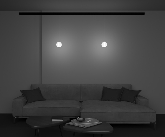 Трековый подвесной светильник Luna черный 130мм 7