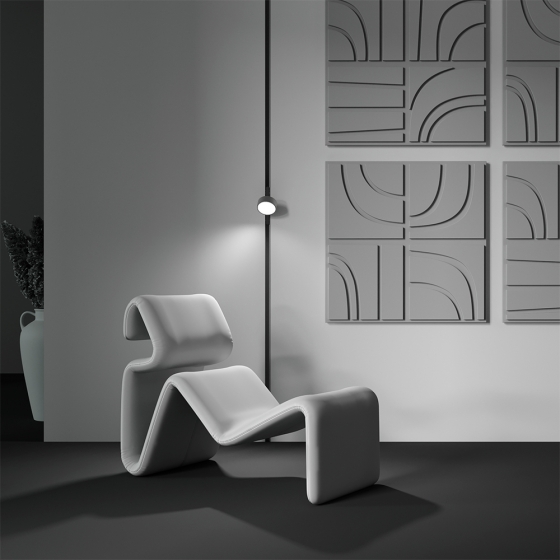 Трековый светильник Rado черный с золотым ободком 6