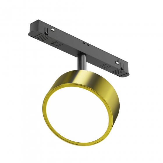 Трековый светильник Rado черный с золотым ободком 1
