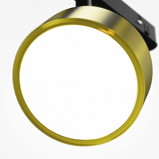 Трековый светильник Rado черный с золотым ободком 2