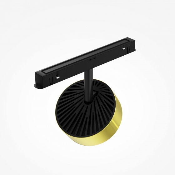 Трековый светильник Rado черный с золотым ободком 7
