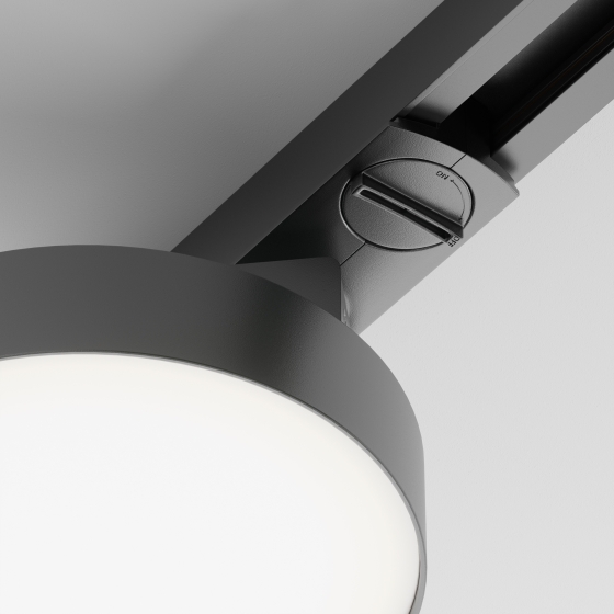 Трековый светильник Zon черный круглый 7