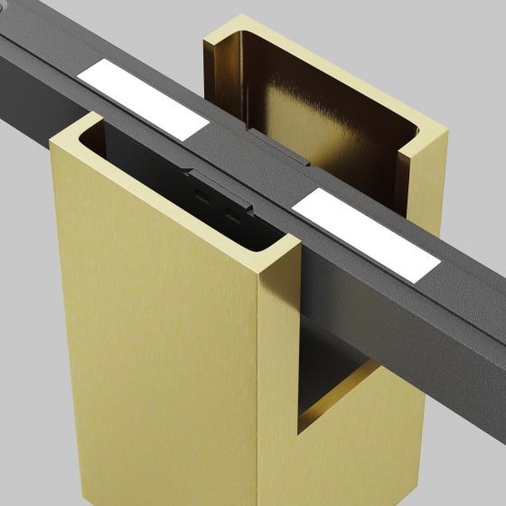 Трековый светильник Альфа черный/золотой 6