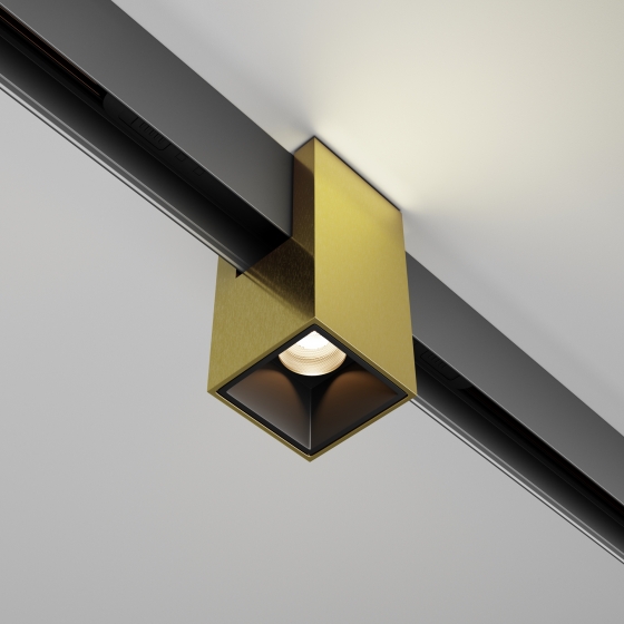 Трековый светильник Альфа черный/золотой 3