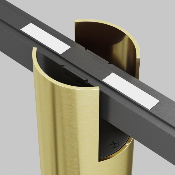 Трековый светильник Альфа черный с золотыми акцентами 13