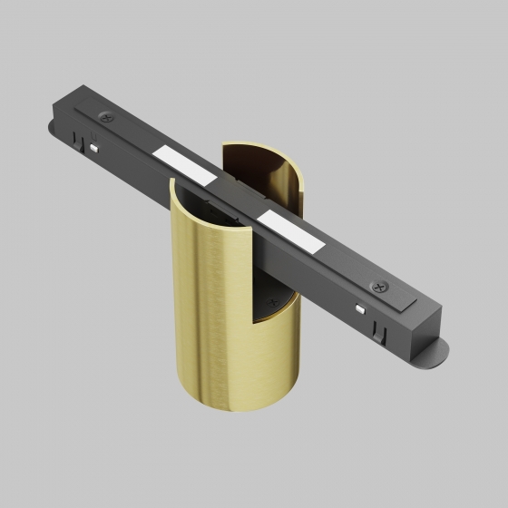 Трековый светильник Альфа черный с золотыми акцентами 12