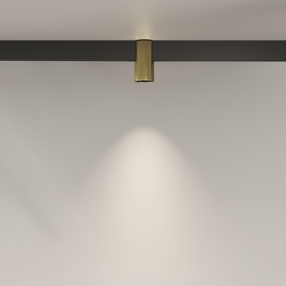 Трековый светильник Альфа черный с золотыми акцентами 5