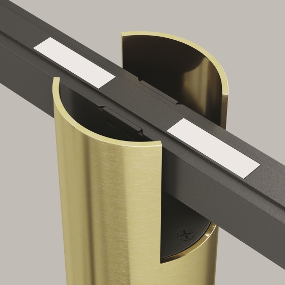 Трековый светильник Альфа черный с золотыми акцентами 6