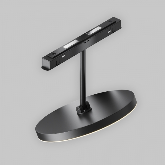 Трековый светильник Plato черный круглый 5