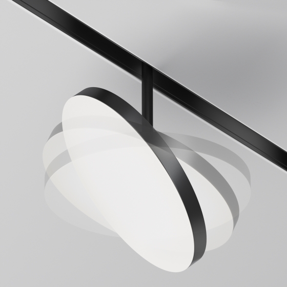 Трековый светильник Plato черный круглый 11