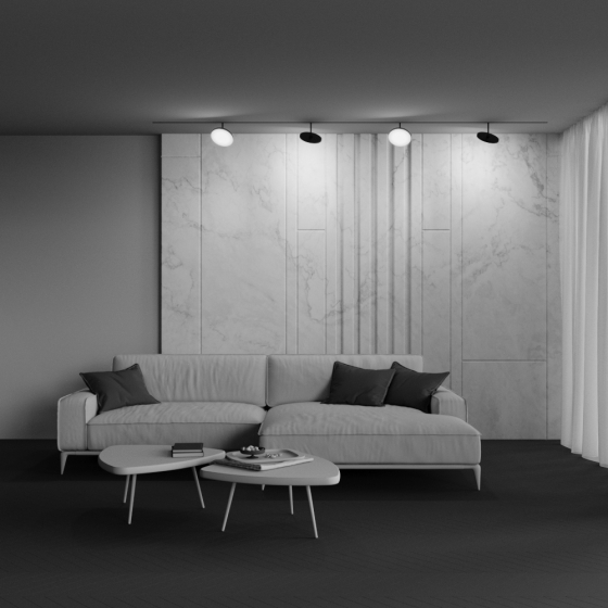 Трековый светильник Plato черный круглый 4