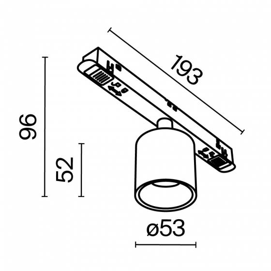 Трековый светильник Alfa S черный 2