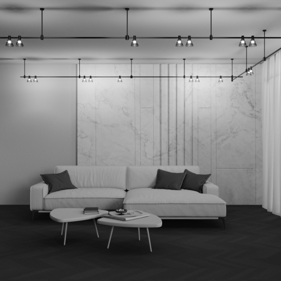 Трековый светильник Bianca черный квадратный 5