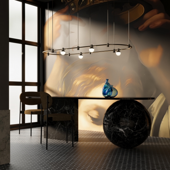 Трековый светильник Luna черный 11