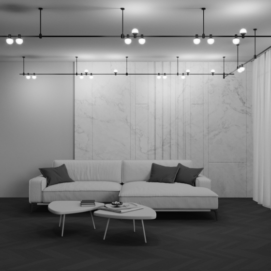 Трековый светильник Luna черный 5