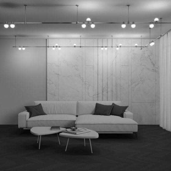 Трековый светильник Luna Латунь 75мм 9