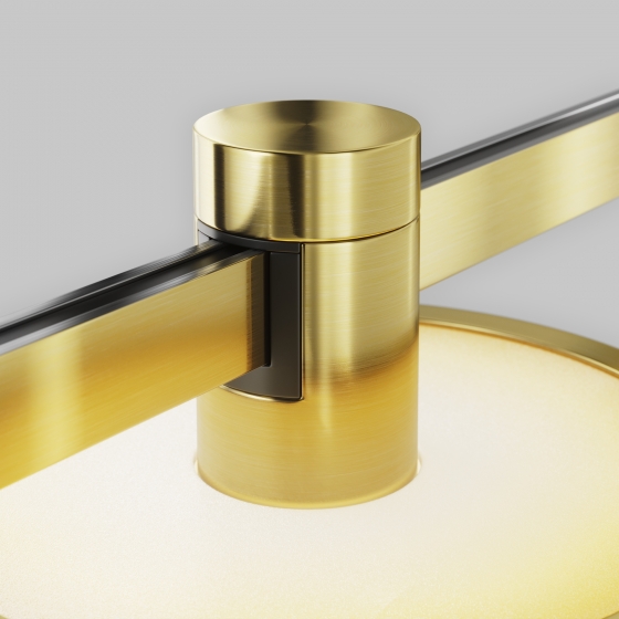 Трековый светильник Plato латунный круглый 7