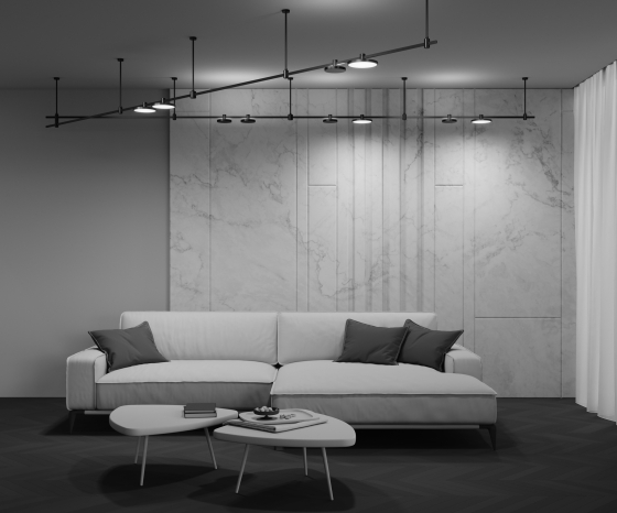 Трековый светильник Plato черный круглый 8