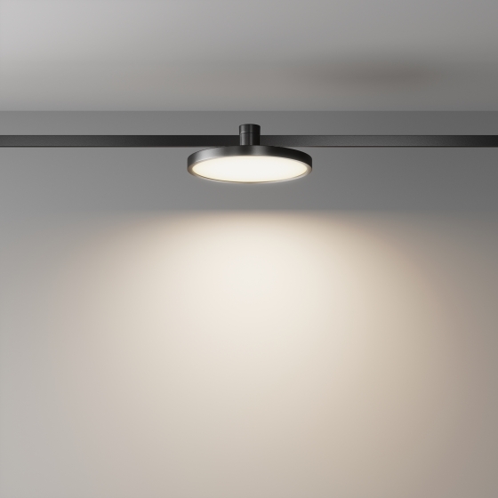 Трековый светильник Plato черный круглый 4