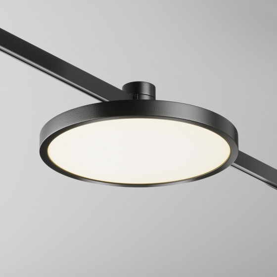 Трековый светильник Plato черный круглый 3