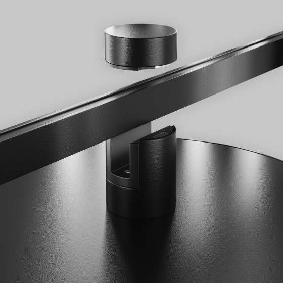 Трековый светильник Plato черный круглый 6