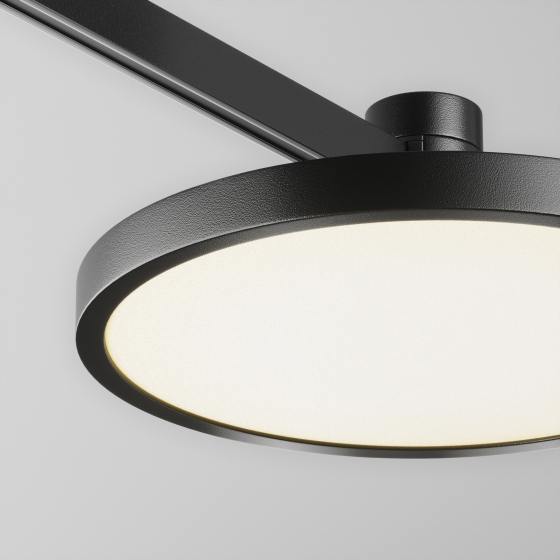 Трековый светильник Plato черный круглый 2