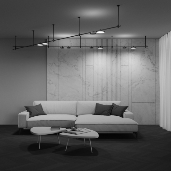 Трековый светильник Plato черный круглый 5