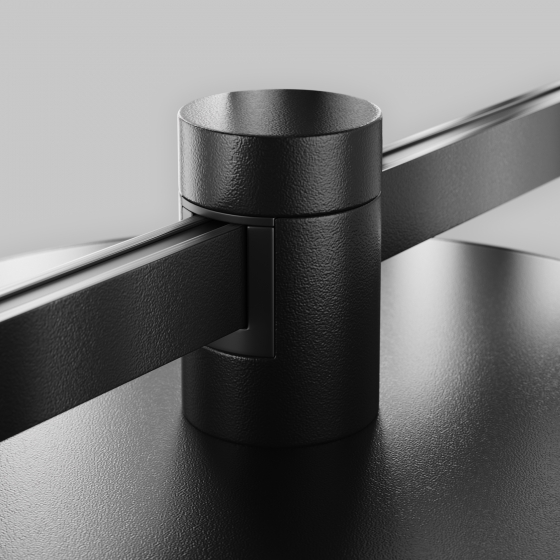 Трековый светильник Plato черный круглый 7