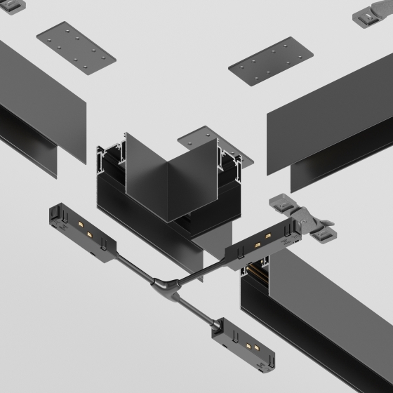 Коннектор Т-образный Gravity накладной черный 4