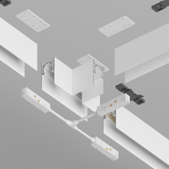 Коннектор Т-образный Gravity накладной белый 4