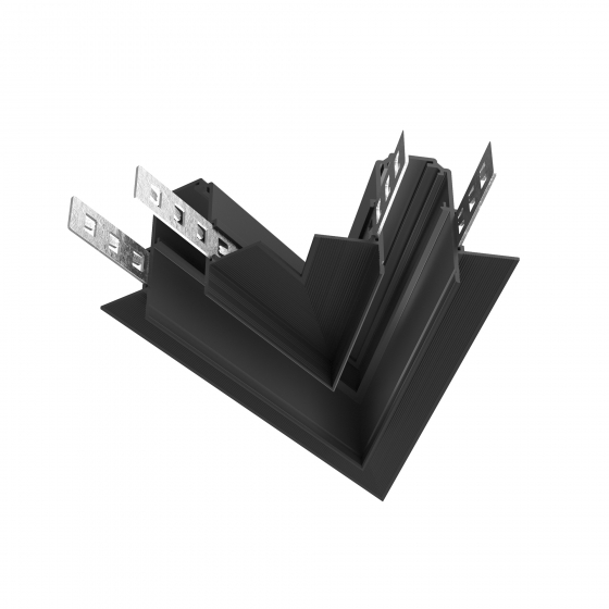 Коннектор угловой 45° Exility встраиваемый под ГКЛ 9,5мм, черный 1