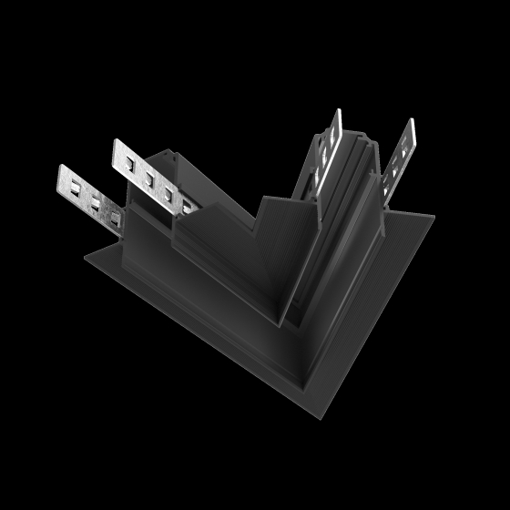 Коннектор угловой 45° Exility встраиваемый под ГКЛ 9,5мм, черный 6