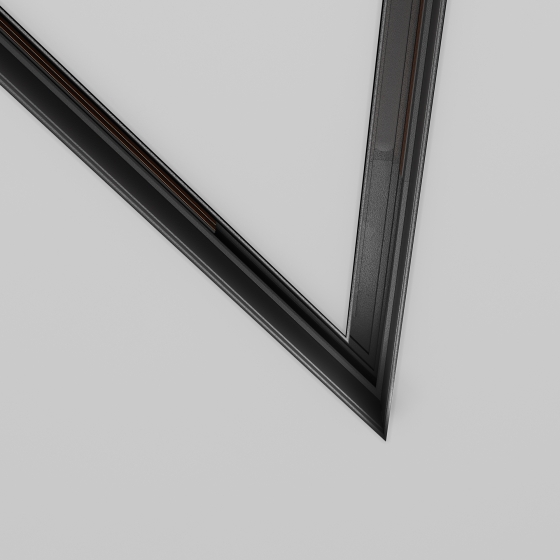 Коннектор угловой 45° Exility встраиваемый под ГКЛ 9,5мм, черный 3