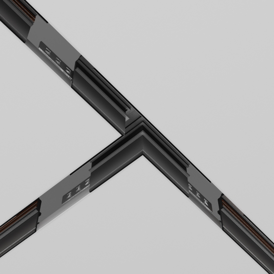 Коннектор Т-образный Exility встраиваемый под ГКЛ 9,5мм черный 4