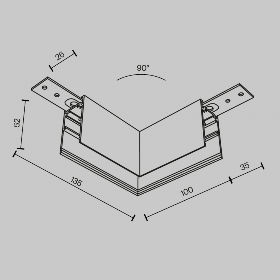 Коннектор угловой Exility белый 6