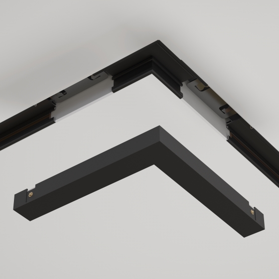 Коннектор угловой встраиваемый Basity черный 4