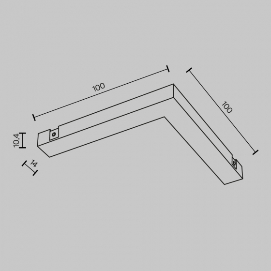 Угловой коннектор питания Basity черный 6
