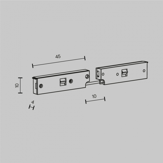 Коннектор питания угловой с проводом 1см Levity черный 6