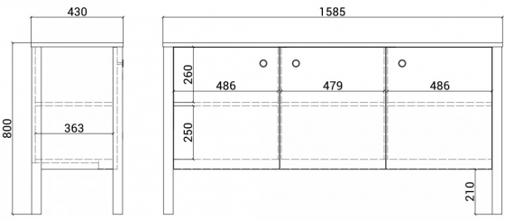 Комод Bergen 159X43X80 CM 9