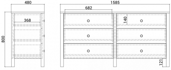 Комод Bergen 159X43X80 CM 8