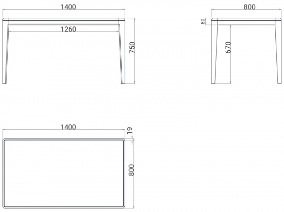 Обеденный стол Crystal 140X80X75 CM 6