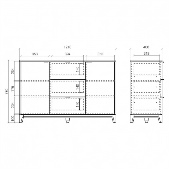 Комод Case 121X40X78 CM 7