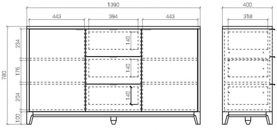 Комод Case 139X40X78 CM 6