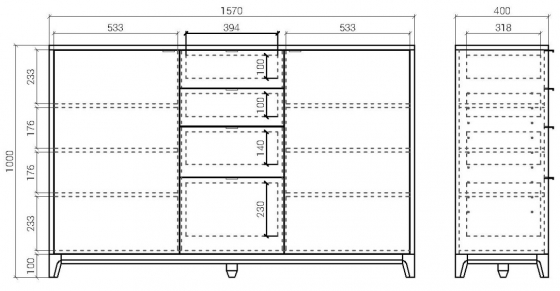 Комод Case 157X40X100 CM 6