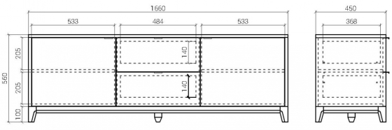 Тумба под телевизор Case 166X45X56 CM 6